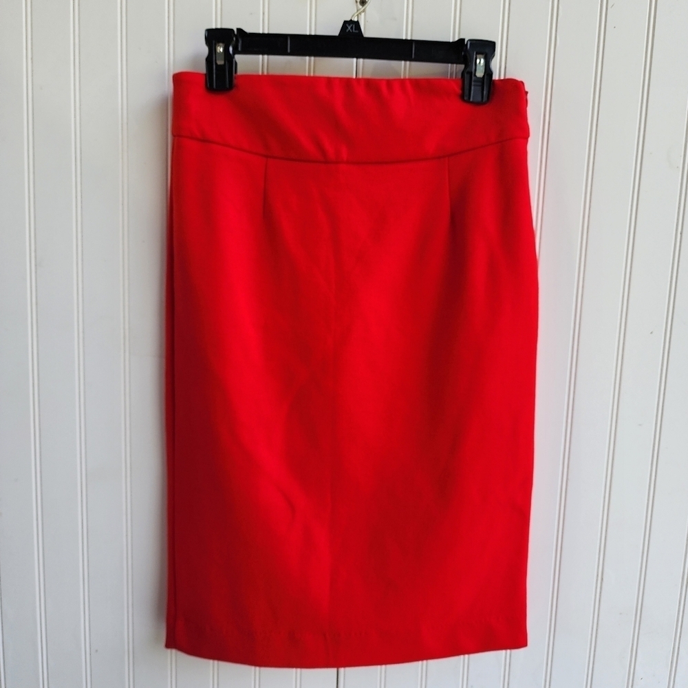 NWT $58 Grace Skirt Womens High Waist Red Midi Pencil Career Knit Sz 4